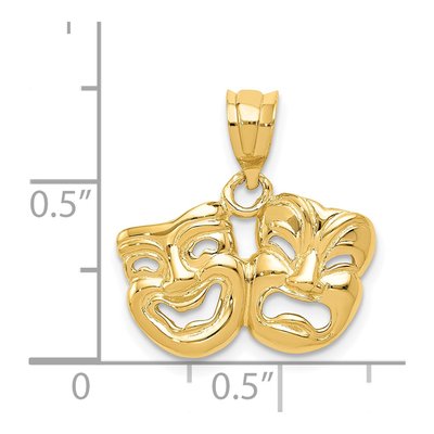 14K Yellow Gold Comedy Tragedy Pendant – view 4