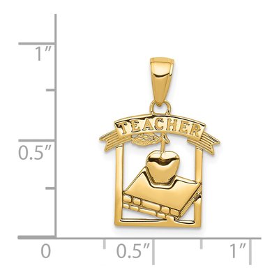 14K Yellow Gold Teacher Pendant – view 4