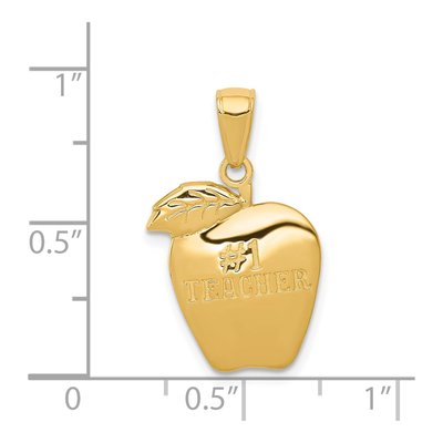 14K Yellow Gold Teacher Apple Number 1 Pendant – view 4