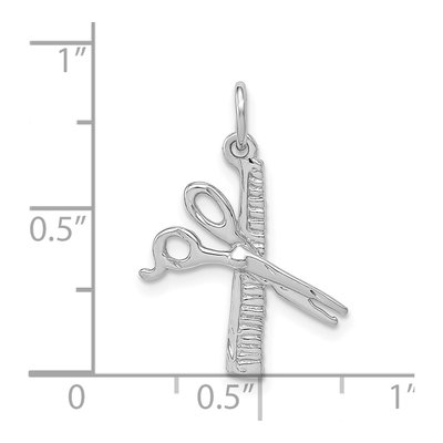 14K White Gold Comb Scissors Pendant – view 4