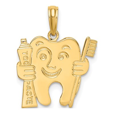 14K Yellow Gold Dental Pendant
