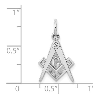 14K White Gold Masonic Symbol Pendant – view 4