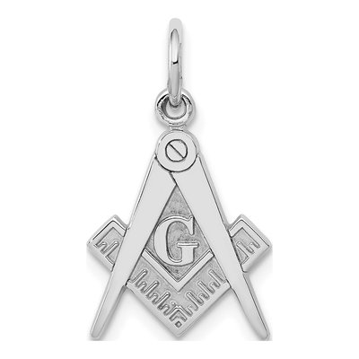 14K White Gold Masonic Symbol Pendant
