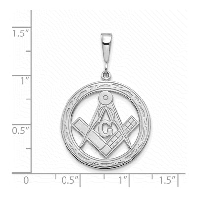14K White Gold Large Masonic Symbol Pendant – view 4
