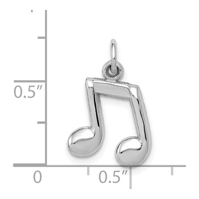 14K White Gold Musical Notes Pendant – view 4