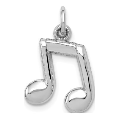 14K White Gold Musical Notes Pendant