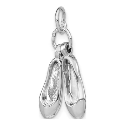14K White Gold Ballet Slippers Charm – view 6