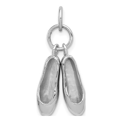 14K White Gold Ballet Slippers Charm
