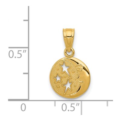 14K Yellow Gold Moon Stars Pendant – view 5