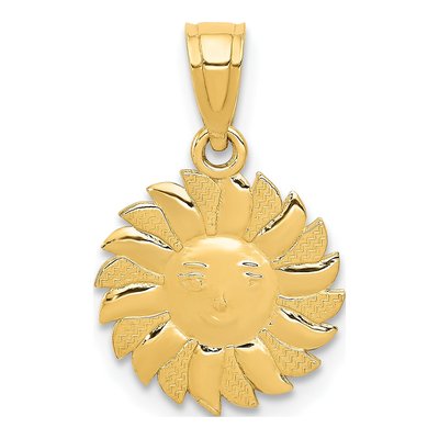 14K Yellow Gold Sun Pendant