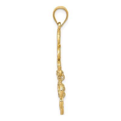 14K Yellow Gold Diamond-Cut Chandelier Pendant – view 3