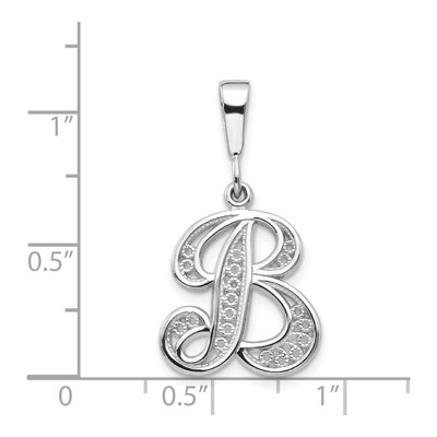 14K White Gold Script Letter B Pendant – view 4
