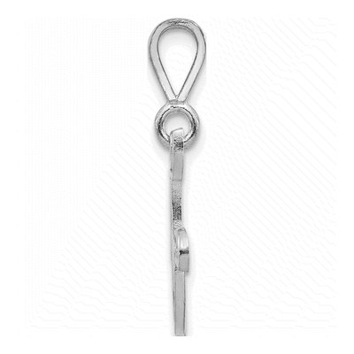 14K White Gold Filigree Letter F Pendant – view 3