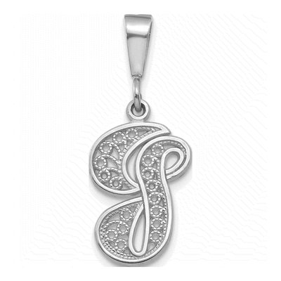 14K White Gold Letter G Pendant