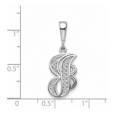 14K White Gold Script Letter J Pendant – view 4