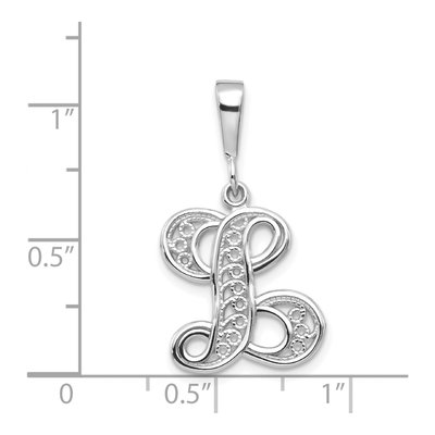 14K White Gold Script Letter L Pendant – view 4