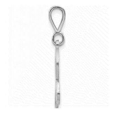 14K White Gold Letter R Pendant – view 3