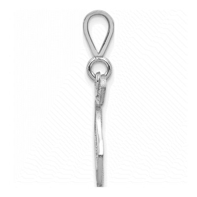 14K White Gold Filigree Letter T Pendant – view 3