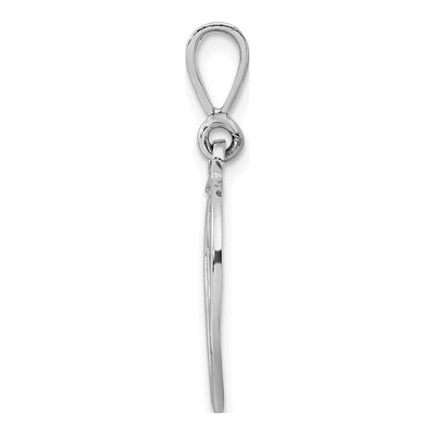 14K White Gold Letter V Pendant – view 3