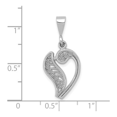 14K White Gold Letter V Pendant – view 4