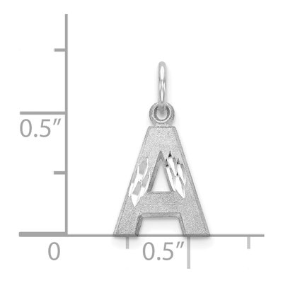 14K White Gold Diamond-Cut Letter A Charm – view 4