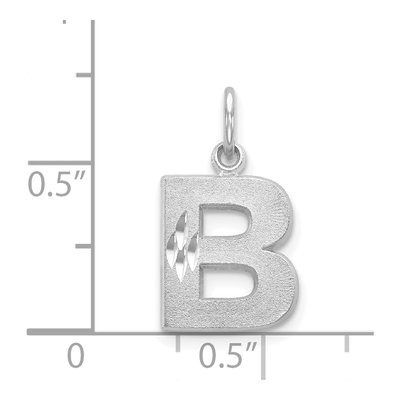 14K White Gold Letter B Charm – view 4