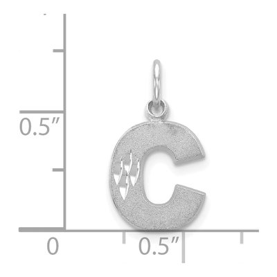14K White Gold Letter C Charm – view 4