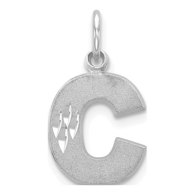 14K White Gold Letter C Charm