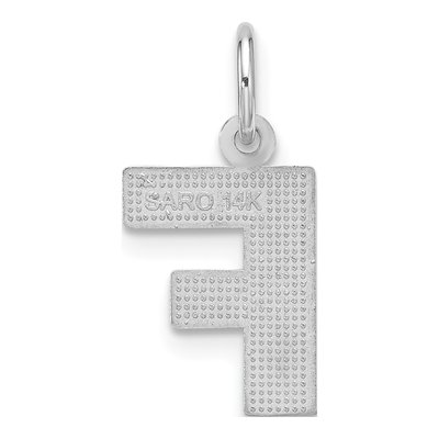14K White Gold Letter F Pendant – view 4