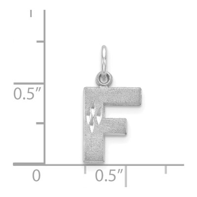 14K White Gold Letter F Pendant – view 5