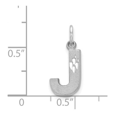 14K White Gold Letter J Pendant – view 4