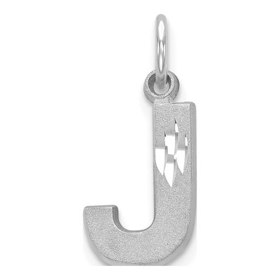 14K White Gold Letter J Pendant