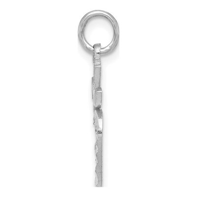 14K White Gold Diamond-Cut Apple Pendant – view 3