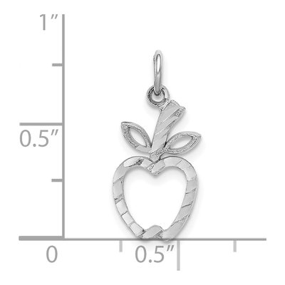 14K White Gold Diamond-Cut Apple Pendant – view 4