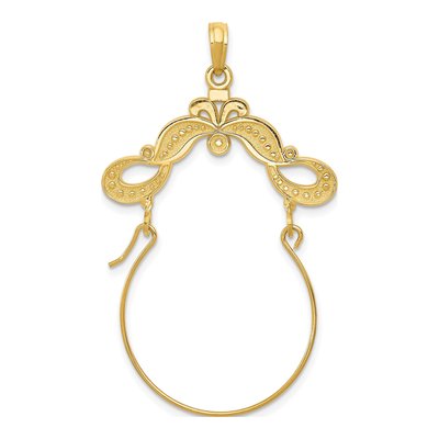 14K Yellow Gold Ribbon Holder Pendant