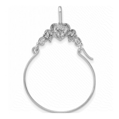 14K White Gold Filigree Heart Holder Pendant – view 4