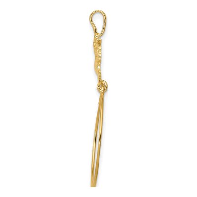 14K Yellow Gold Doves Bow Holder Pendant – view 3