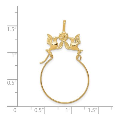 14K Yellow Gold Doves Bow Holder Pendant – view 4