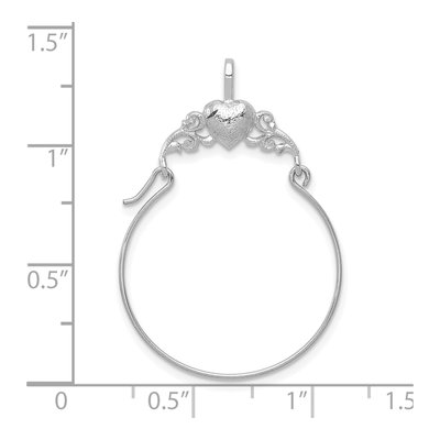 14K White Gold Heart Holder Pendant – view 4
