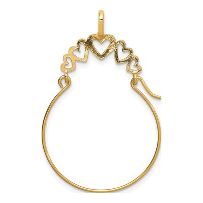 14K Yellow Gold 5-Heart Holder Pendant – view 4