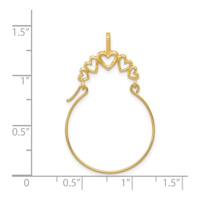 14K Yellow Gold 5-Heart Holder Pendant – view 5
