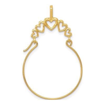 14K Yellow Gold 5-Heart Holder Pendant
