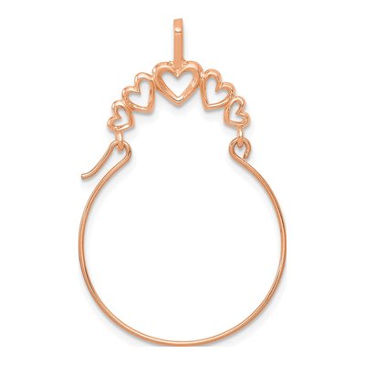 14K Rose Gold 5-Heart Holder Pendant