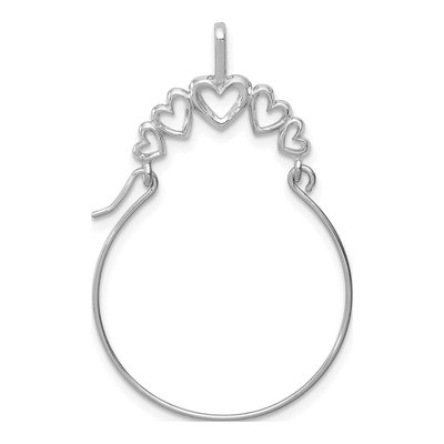 14K White Gold 5-Heart Holder Pendant
