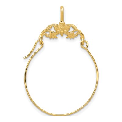 14K Yellow Gold Butterfly Holder Pendant