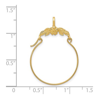 14K Yellow Gold Floral Holder Pendant – view 4