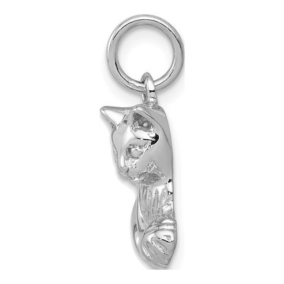 14K White Gold Cat Pendant – view 3
