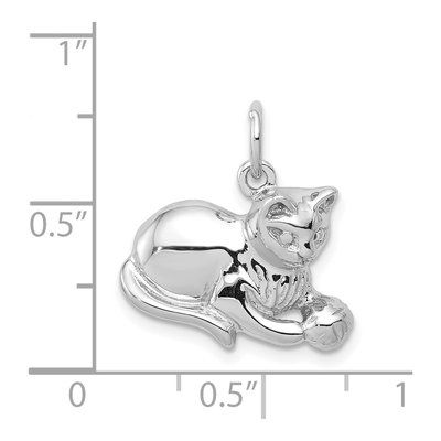 14K White Gold Cat Pendant – view 4