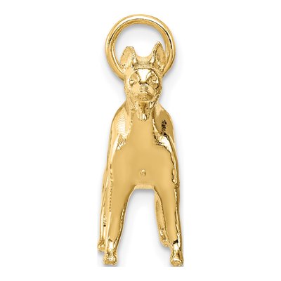 14K Yellow Gold 3-D German Shepherd Dog Charm – view 3