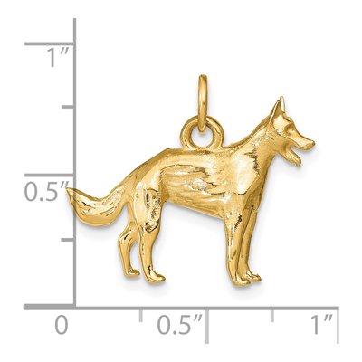 14K Yellow Gold 3-D German Shepherd Dog Charm – view 5